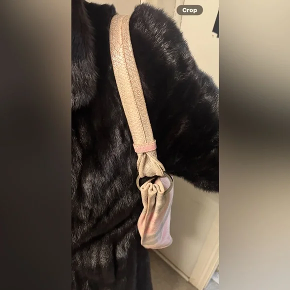 Large Real Leather Elegant Pink and Cream Womens Bag /Tote Genuine Leather Italy - Picture 7 of 9